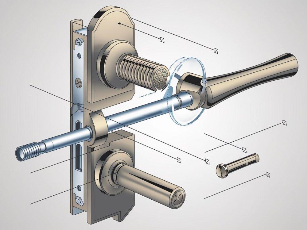 Krok po kroku wyjmowanie trzpienia z klamki